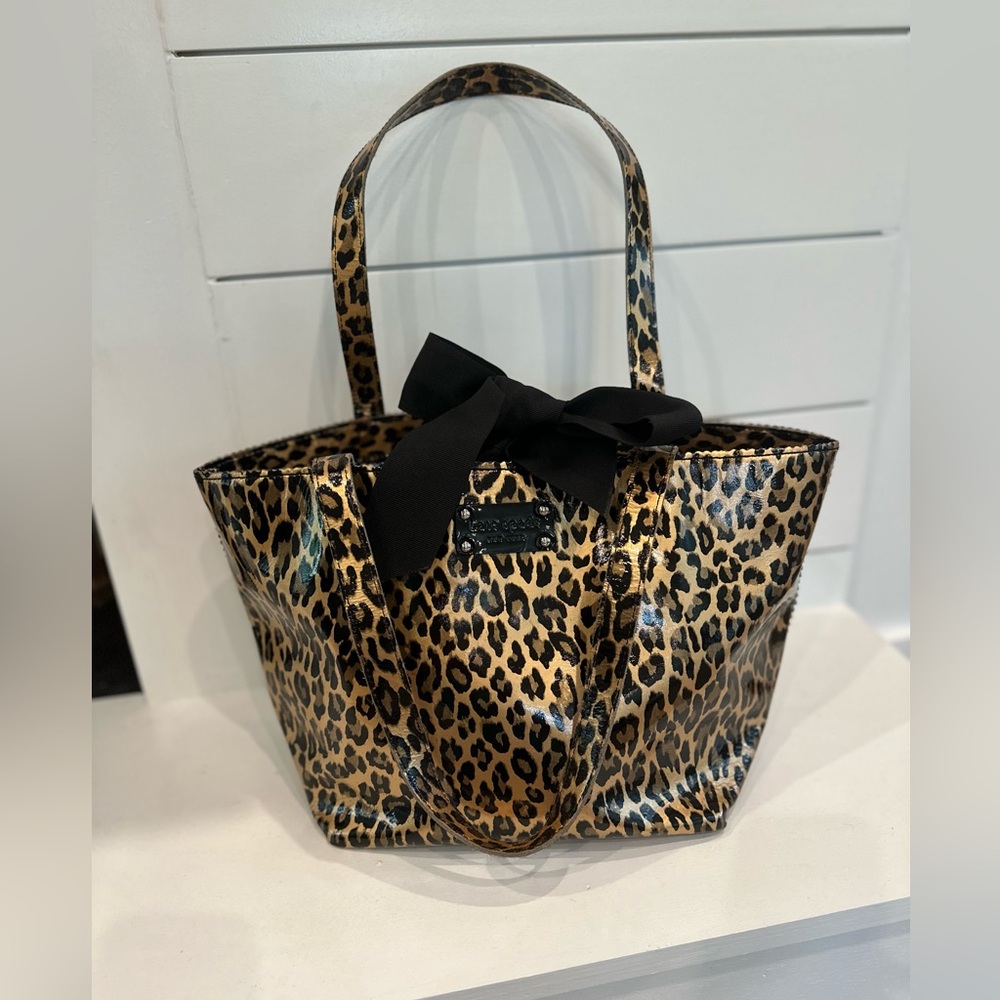 Kate Spade Leopard Print Tote with Black Accent